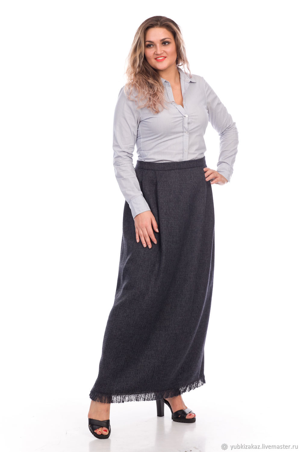 The floor-length skirt with fringe grey matting, Skirts, Novosibirsk,  Фото №1