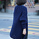 Order  women's long openwork cardigan dark blue. CUTE-KNIT by Nata Onipchenko. Livemaster. . Cardigans Фото №3