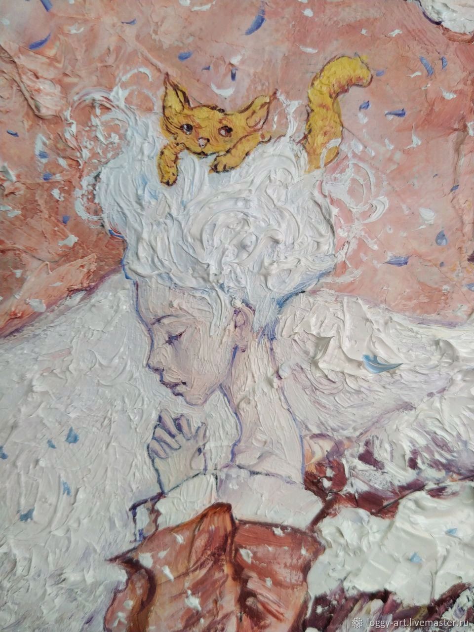 Картина маслом с ангелом "Зимний сон о весне", Картины, Астрахань,  Фото №1
