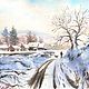 Watercolor painting 'Christmas day.', Pictures, Moscow,  Фото №1