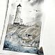 'You' watercolor (sea, lighthouse, landscape in watercolor). Pictures. Nadezda Perova. My Livemaster. Фото №4