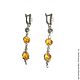 Amber earrings amber natural stone yellow honey. Earrings. BalticAmberJewelryRu Tatyana. My Livemaster. Фото №4
