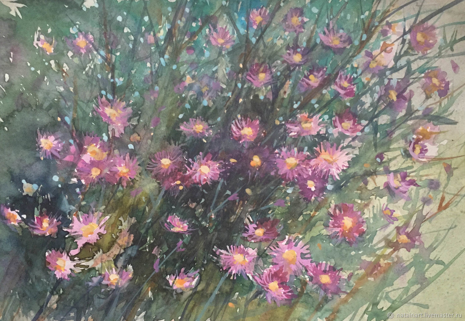 Хризантемы в саду в живописи