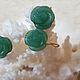 Green roses from aventurine in silver 925 gilt, Jewelry Sets, Warsaw,  Фото №1