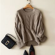 Одежда handmade. Livemaster - original item Thick knit sweater with a braid pattern. Handmade.
