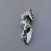 Украшения handmade. Livemaster - original item Silver bird pin brooch with blueberries. Handmade.