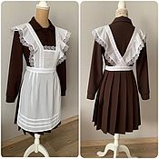 Одежда детская handmade. Livemaster - original item School apron silk white. Handmade.
