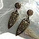 Винтаж: Золотые щиты, крупные серьги геральдика 1928 Jewelry. Серьги винтажные. Винтажные сокровища. Интернет-магазин Ярмарка Мастеров.  Фото №2