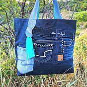 Сумки и аксессуары handmade. Livemaster - original item Shopper bag Denim bag. Handmade.