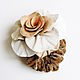 Elastic band for hair Rose Salmon flower made of leather rose on an elastic band, Scrunchy, Moscow,  Фото №1