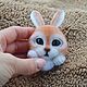 Brooch-pin: Bunny. Accessories for Pets. Felt toys (rushanatim). My Livemaster. Фото №4