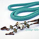Handmade jewelry. Lariat Mint harness from beads. Jewelry from Gold fish. Fair masters