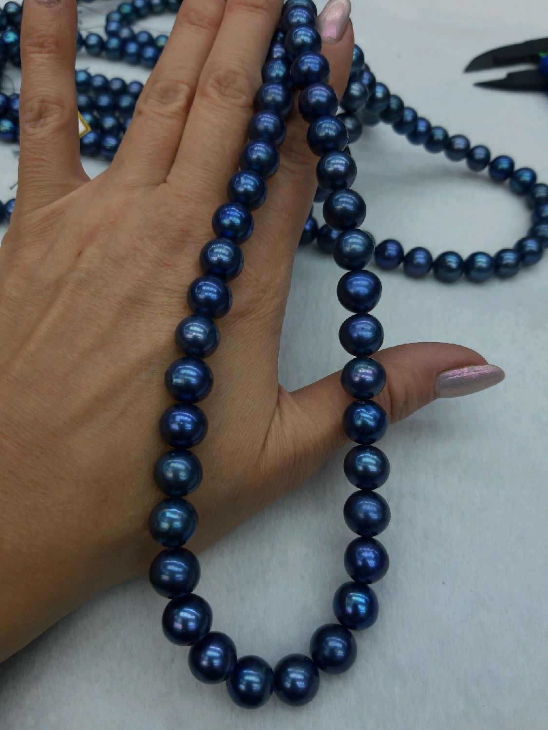 Жемчуг натуральный, 11 мм., чёрный с синим отливом в интернет-магазине ...