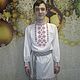 Men's embroidered shirt 'Dukhobor'. Concert costume, People\\\'s shirts, Kemerovo,  Фото №1