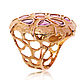 Золотое кольцо с розовыми сапфирами 5,2ct German Kabirski. Кольца. Жемчужина. Интернет-магазин Ярмарка Мастеров.  Фото №2