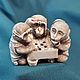 Monos jugando Go-netsuke cortado de un hueso, Figurines, Ekaterinburg,  Фото №1