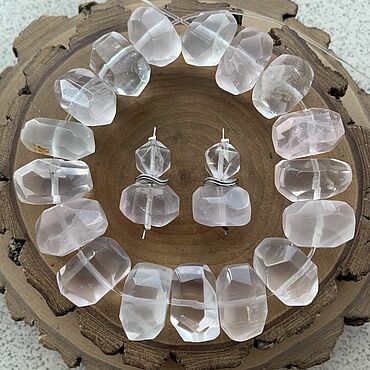 Материалы для творчества ручной работы. Ярмарка Мастеров - ручная работа Розовый кварц. Набор бусин.. Handmade.