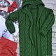 Order cardigans: Women's knitted cardigan with a hood in green color. Kardigan - женский вязаный свитер кардиган оверсайз. Livemaster. . Cardigans Фото №3