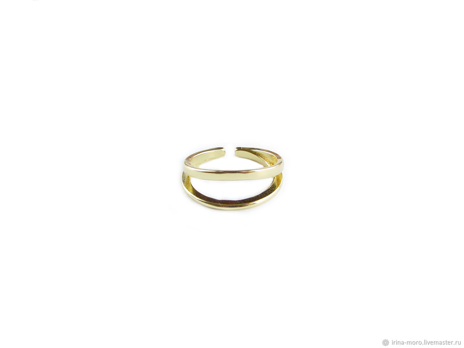 Кольцо две полосы, двойное кольцо без вставок, кольцо без камней, Кольца, Москва,  Фото №1