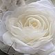 FABRIC FLOWERS. Chiffon rose ' White'. Brooches. fioridellavita. Online shopping on My Livemaster.  Фото №2
