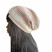 Аксессуары handmade. Livemaster - original item Beanie Hat knitted Summer Curry. Handmade.
