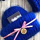 Hat knitted from mohair 'Ultramarine'. Caps. Knitting for kids and moms. Online shopping on My Livemaster.  Фото №2