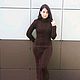 Платье-миди "Шоколад"  (шерсть 100%, коричневый цвет). Платья. IRINA GRUDKINA Handmade Knitwear. Ярмарка Мастеров.  Фото №10