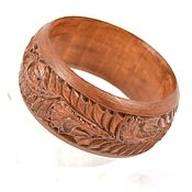 Украшения handmade. Livemaster - original item Wooden carved bracelet, brown. Handmade.