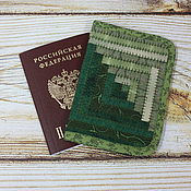 Сумки и аксессуары handmade. Livemaster - original item Passport cover: Passport Cover, Patchwork, Green, Patchwork. Handmade.