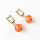 Order Orange earrings with jade 'Citrus' bright large earrings. Irina Moro. Livemaster. . Earrings Фото №3