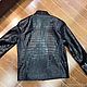 Men's jacket made of genuine crocodile leather, black color. Mens outerwear. SHOES&BAGS. Online shopping on My Livemaster.  Фото №2
