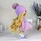 Knitted doll, interior in purple. Interior doll. mariedolls (mariedolls). My Livemaster. Фото №6