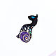 Brooch Cat. Brooch with natural stones. Brooches. ARIEL - MOSAIC. Online shopping on My Livemaster.  Фото №2