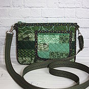 Сумки и аксессуары handmade. Livemaster - original item Small Patchwork Handbag, For Phone, For Walking, Green. Handmade.