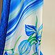 Batik silk handkerchief 'Blue irises'. Shawls1. Batic.  Author's throw pillows. My Livemaster. Фото №4