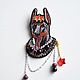 Brooch embroidered 'Dogs: Doberman', Brooches, Moscow,  Фото №1