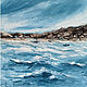 Картина море маслом Калифорнийский берег Морской абстрактный пейзаж, Картины, Москва,  Фото №1