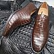 Oxfords made of genuine crocodile leather, in brown color!. Oxfords. SHOES&BAGS. My Livemaster. Фото №5