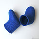 Blue booties from Merino wool for baby, 7,5 cm. Babys bootees. bornlenki. Online shopping on My Livemaster.  Фото №2