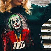 Мужская одежда handmade. Livemaster - original item Hoodies with a Joker print. Painting customization of clothes. Handmade.