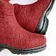 Boots felted Bordeaux with a pressed top 40. High Boots. Zhanna. My Livemaster. Фото №4