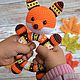 Fox cub Round rattle on a wooden ring crocheted. Teethers and rattles. Alena Gaberling *Zlatiny zabavy*. Ярмарка Мастеров.  Фото №4