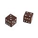 Brown obsidian dice, 10 mm (2 pcs), Harutyunyan, Chips and dice, St. Petersburg,  Фото №1