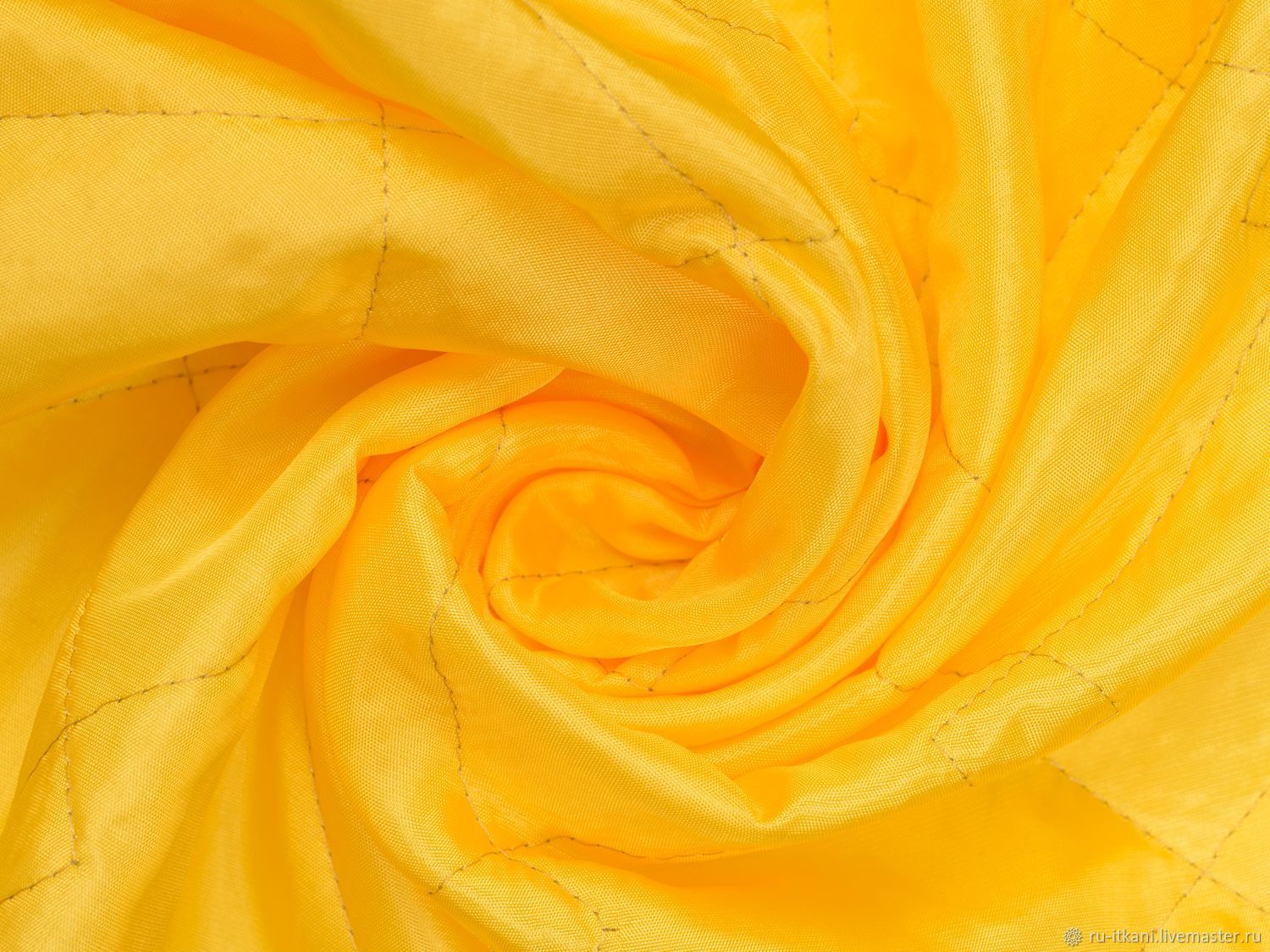 Стеганая подкладочная ткань (стежка) 130 гр желтый цвет 09777 в ...