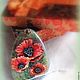 Order Pendant with painted stone ' Poppies '. Picture&miniature lacquer painting. Livemaster. . Pendants Фото №3