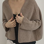 Одежда handmade. Livemaster - original item Beige oversized knitted jacket, 