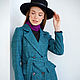 Coat Blue woolen jacket in a cage, blue short demi coat. Coats. mozaika-rus. Online shopping on My Livemaster.  Фото №2