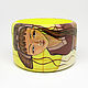 Wooden bracelet with painting ' Japanese Woman', Hard bracelet, Sizran,  Фото №1