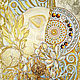  The Lotus Buddha. Harmony. Gold silver painting with gold leaf, Pictures, St. Petersburg,  Фото №1