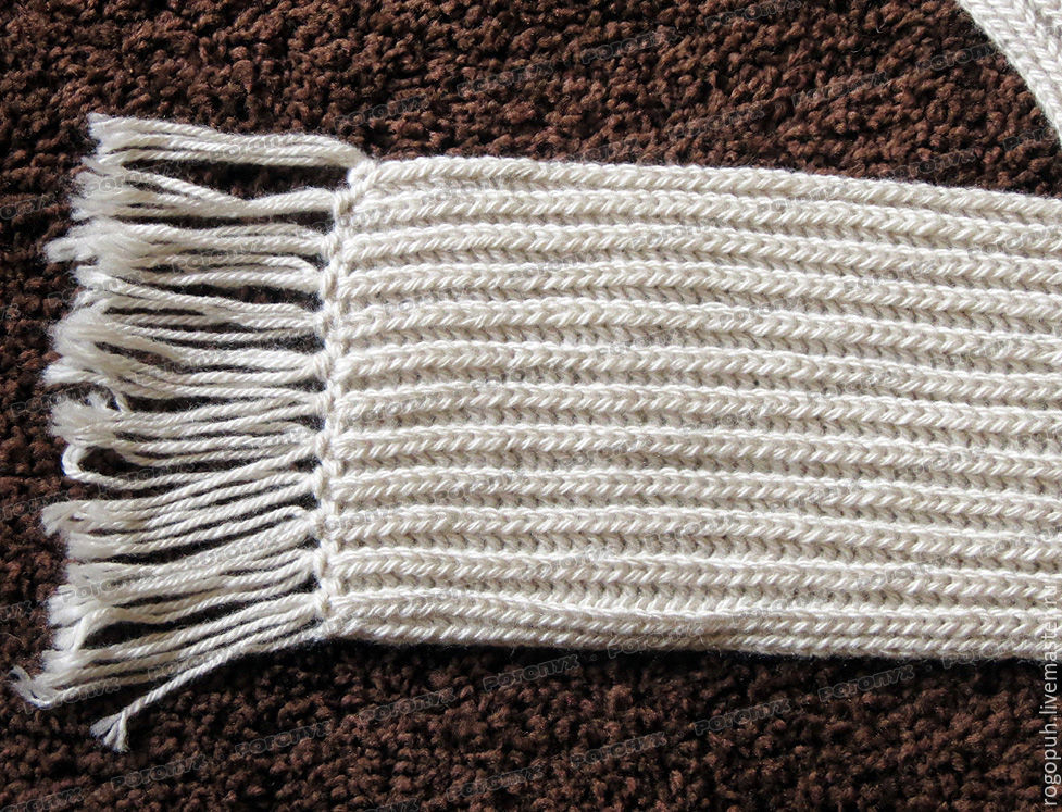 Вязание английской резинкой шарф